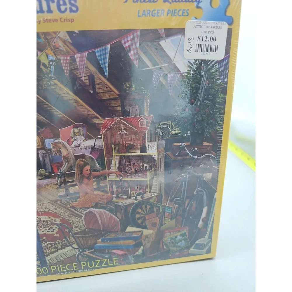 White Mountain Attic Treasures 1000 Piece Jigsaw Puzzle Rare HTF Sealed #1123